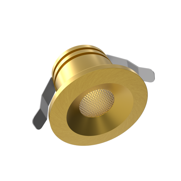 1 Inch Brushed Brass Puck Light 24V 27K - alternate image 2