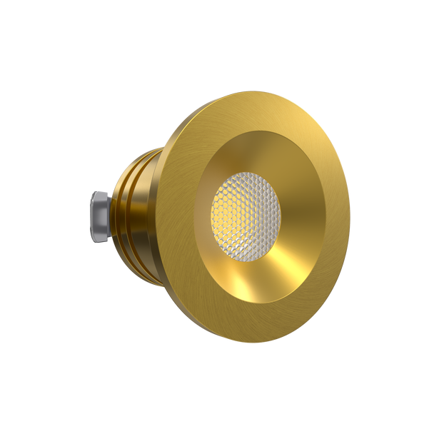 1 Inch Brushed Brass Puck Light 24V 30K