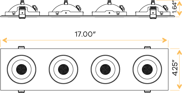 3.5" Four head multiple floating gimbal White - alternate image 3