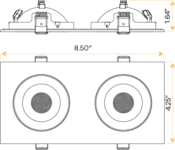 3.5" double head multiple floating gimbal White - alternate image 3