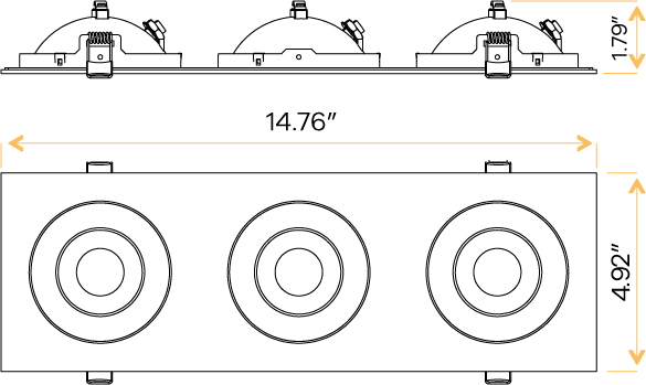 4" Triple head multiple floating gimbal White - alternate image 3