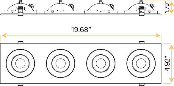 4" Four head multiple floating gimbal White - alternate image 3