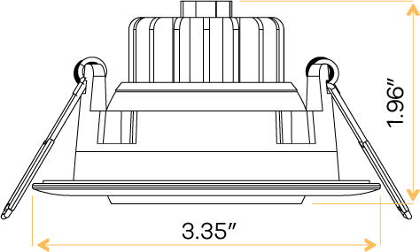 3" Square Flushed Gimbal (White) - alternate image 2