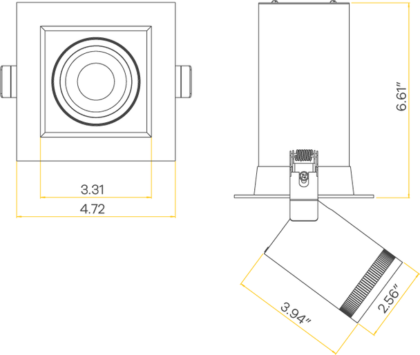 3” Square Retractable Downlight Black - alternate image 5