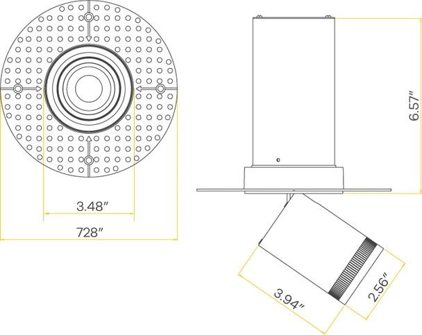 3” Round Retractable Trimless White - alternate image 5
