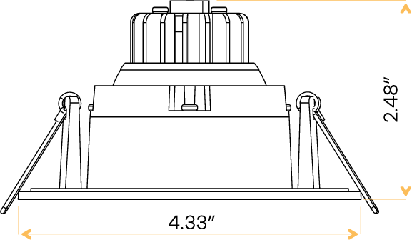 3” Square Regress Gimbal (Black) - alternate image 2