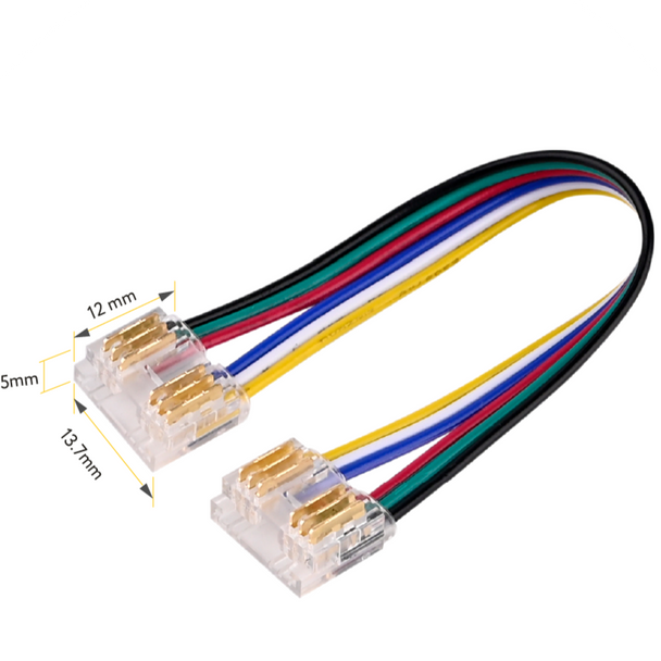 Clear RGBWW Connector with 6" Wire 5PK - alternate image 3