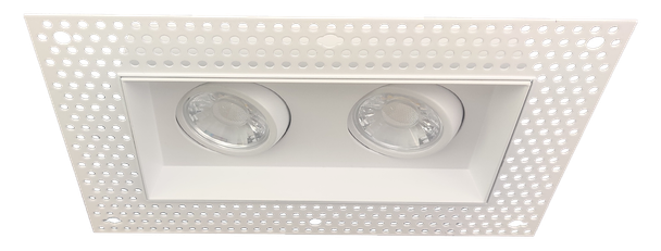 3" Double Head Trimless Regress Multiple Gimbal White - alternate image 2