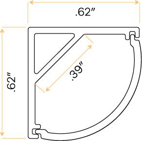 1/2" Aluminum Surface Mount Corner Channel - alternate image 4