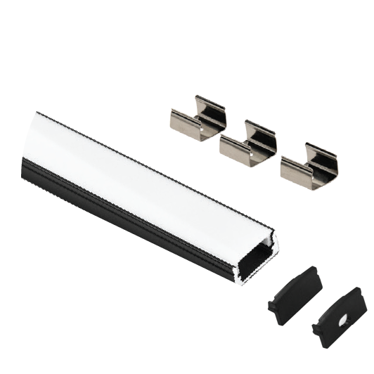 1/2" Aluminum Surface Mount Channel Black - main product image