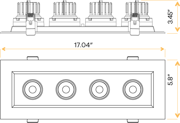3.5” Four Head Regress Multiple Gimbal Black - alternate image 2