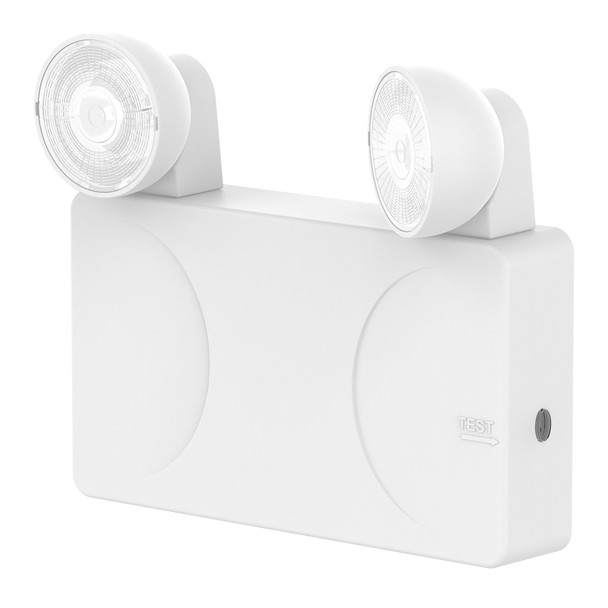 EL Series Modern Mini Bug-Eye Emergency Light, HO Style, 120-277V, 1.5W per head, 250LM, 5700K, White Finish