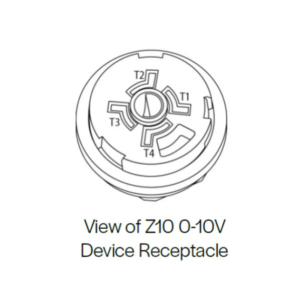 Wireless Fixture Controller with Quick Connector, Single Channel, 0-10V, 12-24VDC, Bluetooth Mesh, Z10 Base, Active High Load Control