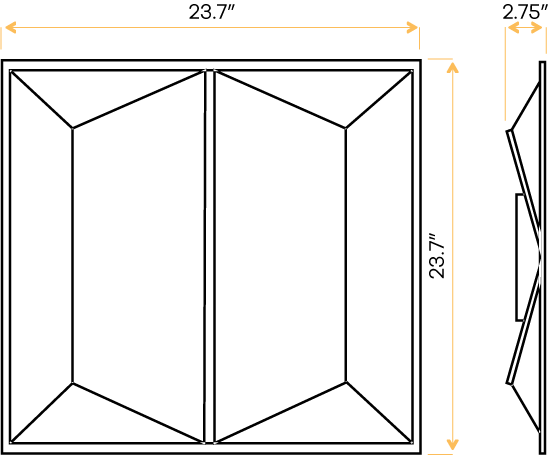 2X2 Butterfly Troffer - alternate image 2
