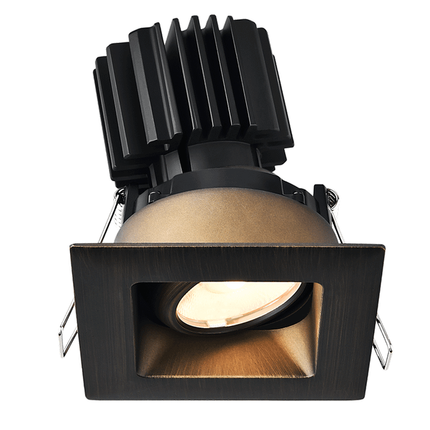 Tangra 3" Gimbal Square Recessed Wide Trim, 3", Square, Wide, White|Black|Alzak|Oil Rubbed Bronze|White Trim Black Reflector