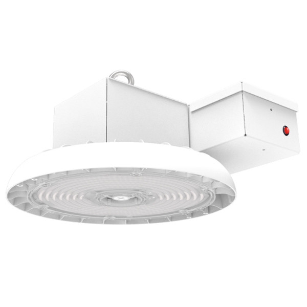 Industrial Lighting Products RB5 Kinetic Light Bay, RB5L Large Round High Bay, 26000 Lumens, 120-277V, 3500K/4000K/5000K Selectable, Clear Polycarbonate Lens, Universal Hook & Cord Mount w/ 3/4" IP Pendant Adapter