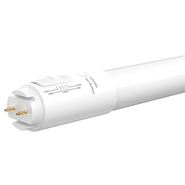 Commercial LED Emergency Glass Tube, 12.5W, 2.5W Emergency, 1900lm, 5CCT, Type B Bypass, G13 Medium Bi-Pin, 120-277V