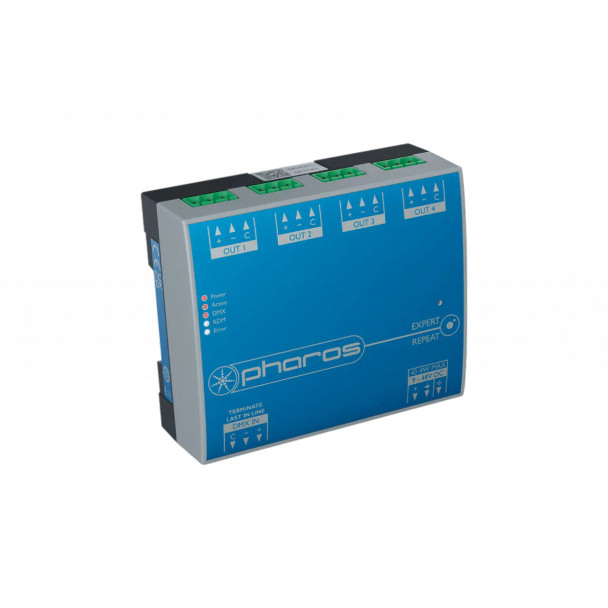 Expert Repeat DMX Splitter, 1 Input, 4 Outputs, 9-48VDC