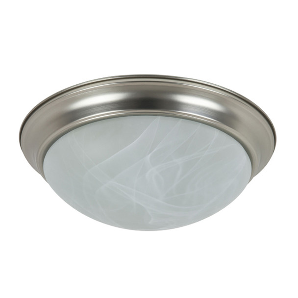 Sunlite Traditional Dome Flush Mount Ceiling Light, 16", Brushed Nickel, Alabaster Glass, GU24 Base, 120V, 2700K, 1250 Lumens
