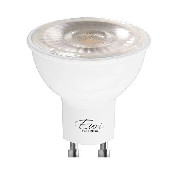 Euri Lighting LED PAR16 Lamp, 7W, 500lm, 120V, GU10, 40° Beam, Damp Rated, Dimmable, 2-Pack