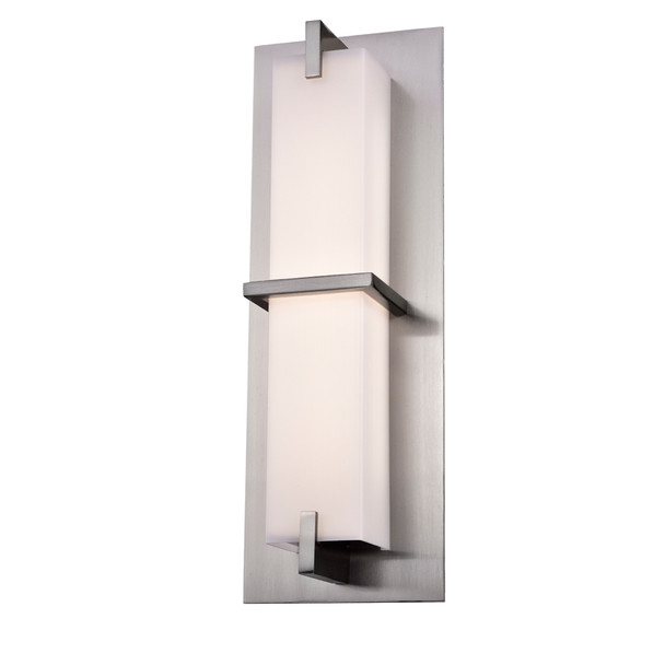 Sunpark Electronics W108D-62 (JA8) Wall Sconce, 12W, 120V, 3000K, CRI>90, 850 Lumens, Satin Nickel, Acrylic Shade