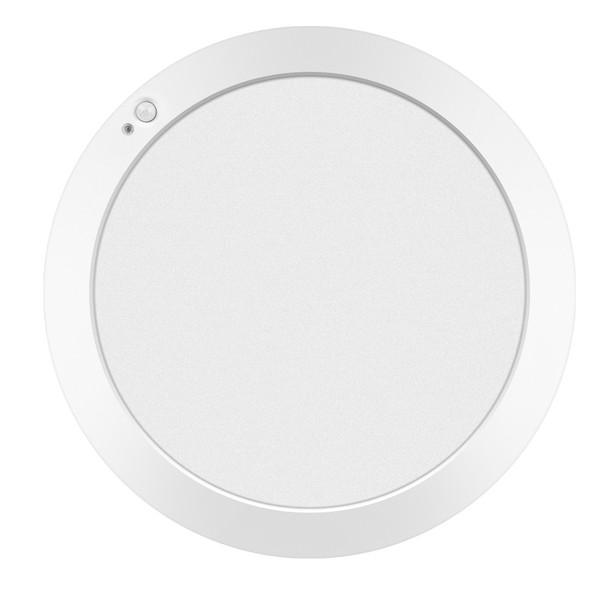 Sunpark Electronics RT9 LED Disk Light, 7", 12W, 120V, 3000K/4000K/5000K, PIR Sensor, White Finish, Semi-Clear Glass
