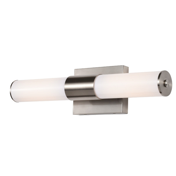Sunpark Electronics FL5539D-C-MCT LED Vanity, 24W, 120-277V, 3000K|3500K|4000K, Satin Nickel, Acrylic Shade