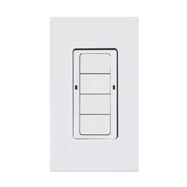 TruBlu Mesh Wireless 4-Button Wall Controller, Scene Control, Bluetooth, 120-277V, White