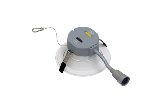Halco Retrofit Commercial Downlight, 6", Emergency Battery Ready, Lumen Selectable, Color Selectable, White Reflector, White Flange, Dual Dimming, 120-277V