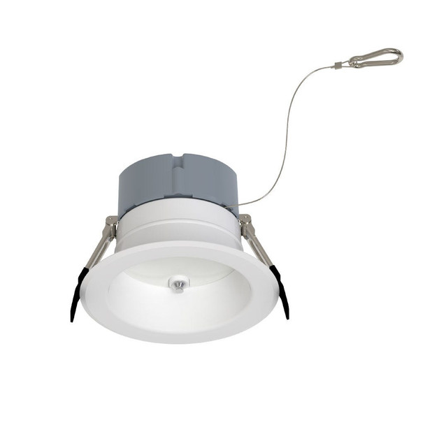 Retrofit Commercial Downlight with Emergency Battery Backup, 4", Lumen Selectable, Color Selectable 2700K|3000K|3500K|4000K|5000K, White Reflector/White Flange, Dual Dimming, 120-277V