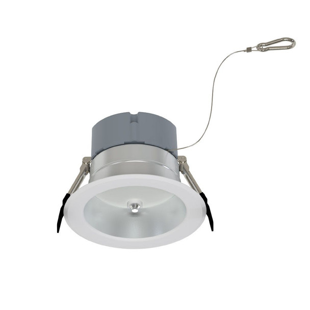 Halco Retrofit Commercial Downlight, 4", Emergency Battery Ready, Lumen Selectable, Color Selectable, Haze Reflector, White Flange, Dual Dimming, 120-277V