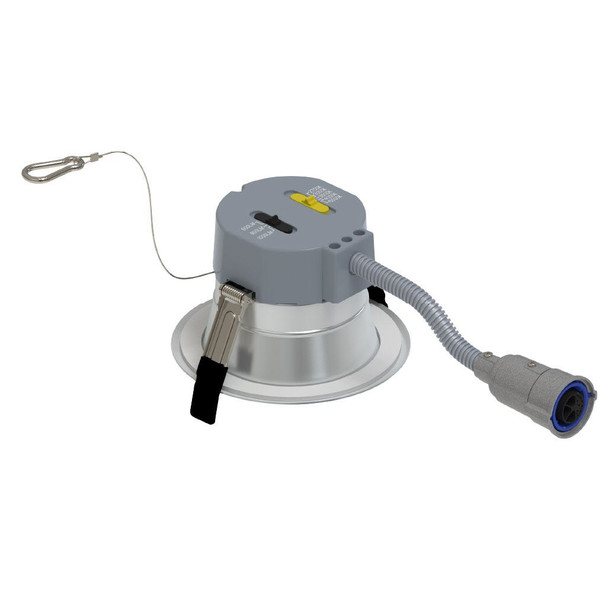 Halco Retrofit Commercial Downlight, 4", Emergency Battery Ready, Lumen Selectable, Color Selectable, Haze Reflector, White Flange, Dual Dimming, 120-277V