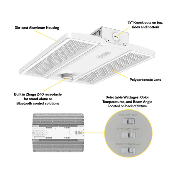 ProLED Select Compact Linear High Bay, Size 1, Lumen Selectable 14600/17100/19500, Color Selectable 3500K/4000K/5000K, 120-277V, Z10 Controls Ready