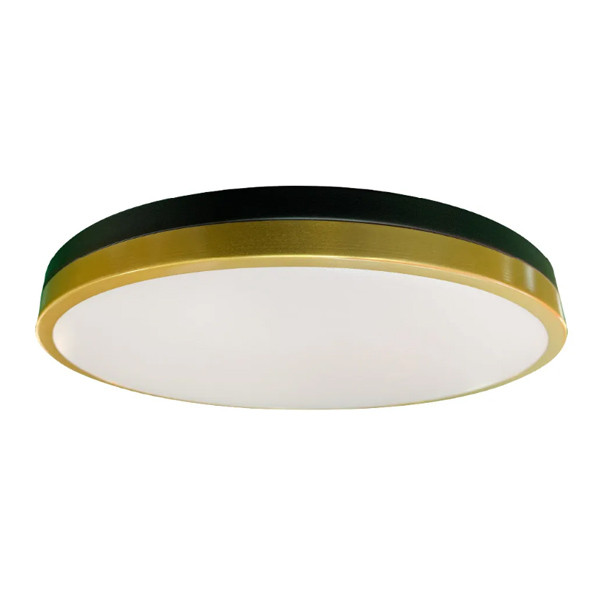 Halco Flushmount Modern Round Ring, 13", Color Selectable 2700K/3000K/3500K/4000K/5000K, Two-Tone Black and Gold, 120V