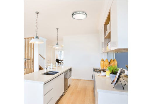 Flushmount Double Ring, 12", Color Selectable 2700K/3000K/3500K/4000K/5000K, Brushed Nickel, 120V, Triac Dimming