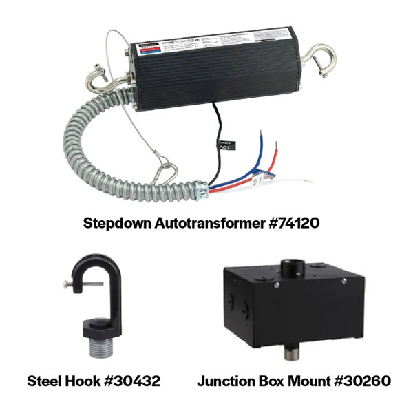 Halco Essential Round Highbay High Voltage Conversion Kit, Includes HV Driver 74120, J-Box 30260, NPS 3/4" Cast Aluminum Hook 30432, For Gen 1 & Gen 2 ERHB
