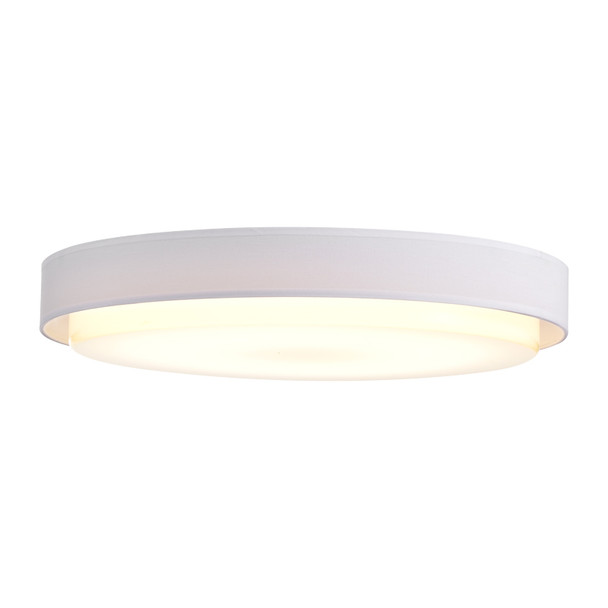 Sunpark Electronics DC814D-B-MCT-06, 24W, 120-277V, 2200 lumens, 3000K/3500K/4000K, White finish, Acrylic/Linen shade