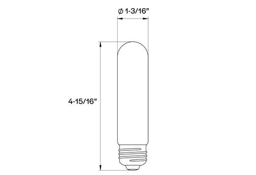 Decorative LED Filament Tube Lamp, T10, 5W, Clear, Gen4 Filament LED, 90 CRI, E26 Base, Dimmable