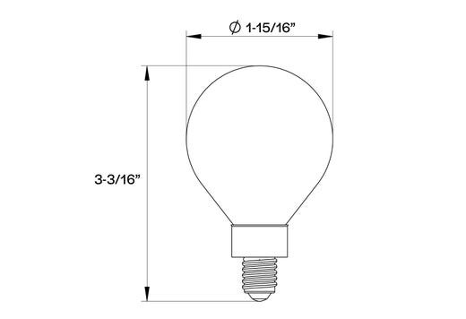 Decorative LED Filament Globe Lamp, G16.5, Clear, Filament LED Gen 4, 2700K/3000K/5000K, E12 Base, Dimmable, Title 24