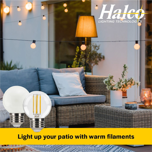 Decorative LED Filament Globe Lamp, G16.5, 3.8W, Frosted, LED Generation 4, 2700K/3000K/5000K, 90 CRI, E12 Base, Dimmable, Title 24 Compliant