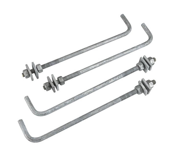 3 / 4in x 20in Anchor Bolts and Custom Anchor Bolt Template. Set of 4. (For poles 25 ft and under) - main product image