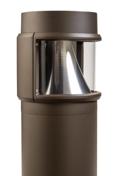 180deg shield. Bronze. Used on KT-BLED24PS cone and louver reflector bollard heads - alternate image 2