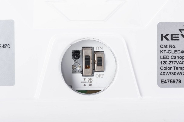 40 / 30 / 20W Power Select LED Canopy. Color Select 3000 / 4000 / 5000K. Built in Photocell. Microwave Sensor Receptacle - alternate image 2