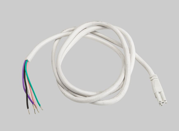 Cordset with flying leads for 5-pin linking fixtures | 6ft long SJTW cable |18 / 5 wire | White - main product image