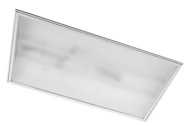 2x4, 2 Lamp Complete Prismatic Troffer, Wired for Bypass (Type B) Single Ended T8 LED Tubes - main product image
