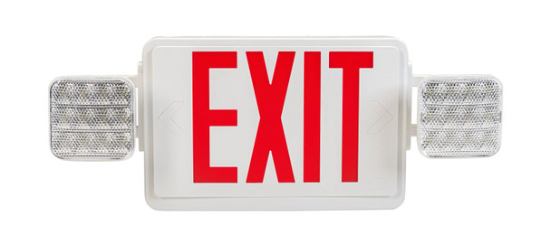 Exit Combo | Thermo Plastic | Style 1 | White Color | Single or Double Facing | Red or Green Switchable Lettering | 6500 - main product image
