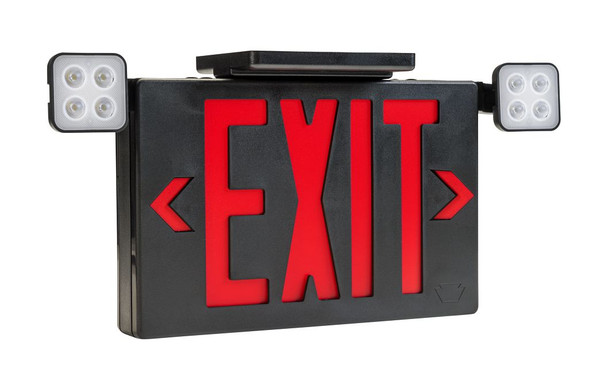 Exit Combo | Thermo Plastic | Style 2 | Black Color | Single or Double Facing | Red or Green Switchable Lettering | 6500 - alternate image 2