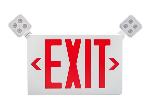 Exit Combo | Thermo Plastic | Style 2 | White Color | Single or Double Facing | Red or Green Switchable Lettering | 6500 - main product image