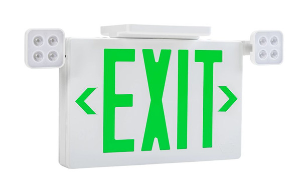 Exit Combo | Thermo Plastic | Style 2 | White Color | Single or Double Facing | Red or Green Switchable Lettering | 6500 - alternate image 2