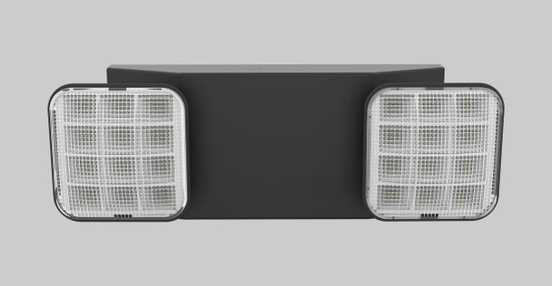 Emergency Light | Thermo Plastic | Style 1 | Black Color | 6500K Dual Heads | Surface Mount | 120-277 Vac Input | Emerge - main product image